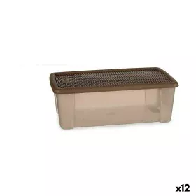 Boîte de rangement avec couvercle Stefanplast Elegance Beige Plastique 5 L 19,5 x 11,5 x 33 cm (12 Unités) de Stefanplast, Bo...