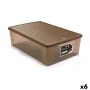 Storage Box with Lid Stefanplast Elegance Beige Plastic 38,5 x 17 x 59,5 cm (6 Units) by Stefanplast, Storage boxes and chest...