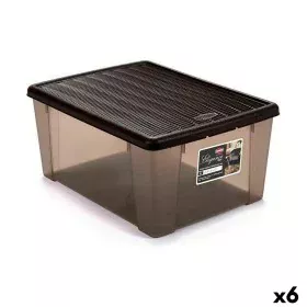 Boîte de rangement avec couvercle Stefanplast Elegance Marron Plastique 15 L 29 x 17 x 39 cm (6 Unités) de Stefanplast, Boîte...