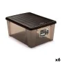 Caja de Almacenaje con Tapa Stefanplast Elegance Marrón Plástico 15 L 29 x 17 x 39 cm (6 Unidades) de Stefanplast, Cajas y ar...