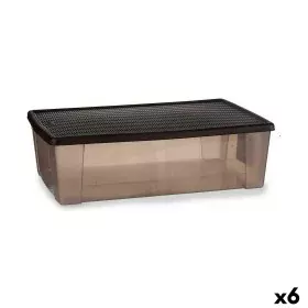 Caixa de Armazenagem com Tampa Stefanplast Elegance Castanho Plástico 30 L 38,5 x 17 x 59,5 cm (6 Unidades) de Stefanplast, C...