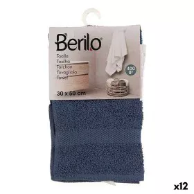 Bath towel 30 x 0,5 x 50 cm Blue (12 Units) by Berilo, Towels - Ref: S3625683, Price: 15,91 €, Discount: %