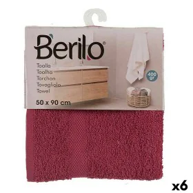 Bath towel 50 x 0,5 x 90 cm Maroon (6 Units) by Berilo, Towels - Ref: S3625687, Price: 19,66 €, Discount: %