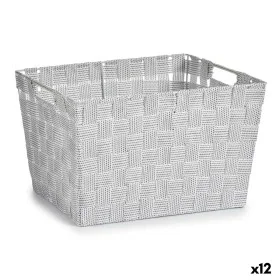 Cesto da Roupa Branco Tecido 10 L 25 x 20 x 35 cm (12 Unidades) de Kipit, Cestos para fornos rebatíveis - Ref: S3625690, Preç...