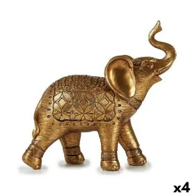 Decorative Figure Elephant Golden 27,5 x 27 x 11 cm (4 Units) by Gift Decor, Ornaments - Ref: S3625729, Price: 68,47 €, Disco...