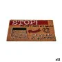 Paillasson Stop Noir Rouge Naturel Fibres de coco 40 x 1,5 x 60 cm (12 Unités) de Gift Decor, Paillassons - Réf : S3625757, P...