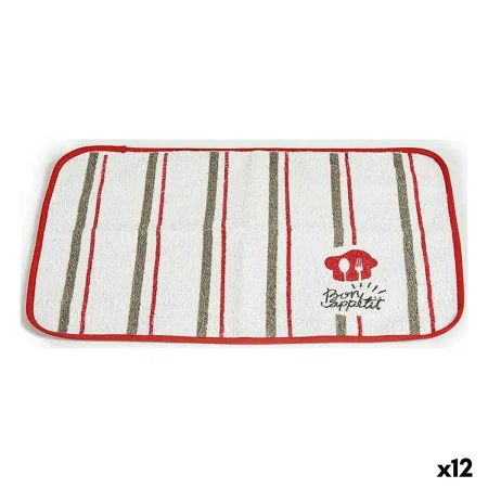 Table Mat Bon Appetit White Red 33 x 0,3 x 48 cm (12 Units) by Kinvara, Place Mats - Ref: S3625785, Price: 17,27 €, Discount: %