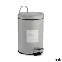 Pedal bin Beauty Products White Grey Steel Plastic 3 L (6 Units) by Berilo, Wastebaskets - Ref: S3625806, Price: 45,88 €, Dis...