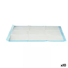 Resguardos absorventes 60 x 90 cm Azul Branco Papel Polietileno (10 Unidades) de Mascow, Fraldas e tapetes sanitários - Ref: ...