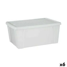 Storage Box with Lid Stefanplast Elegance White Plastic 29 x 17 x 39 cm (6 Units) by Stefanplast, Storage boxes and chests - ...