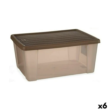 Aufbewahrungsbox mit Deckel Stefanplast Elegance Braun Kunststoff 29 x 17 x 39 cm (6 Stück) von Stefanplast, Aufbewahrungsbox...