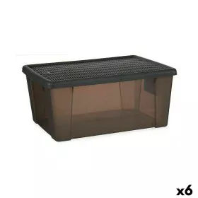 Storage Box with Lid Stefanplast Elegance Grey Plastic 15 L 29 x 17 x 39 cm (6 Units) by Stefanplast, Storage boxes and chest...