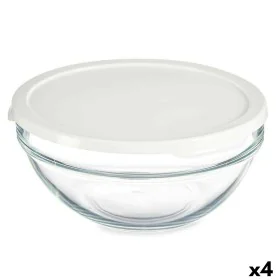 Fiambrera Redonda con Tapa Chefs Blanco 1,7 L 21 x 9 x 21 cm (4 Unidades) de Pasabahce, Almacenamiento de alimentos - Ref: S3...