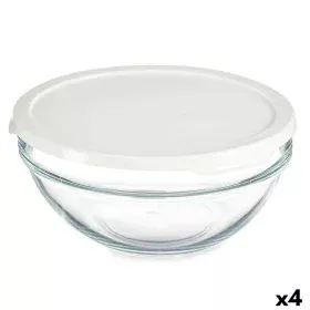 Porta Pranzo Rotondo con Coperchio Chefs Bianco 1,7 L 21 x 9 x 21 cm (4 Unità) di Pasabahce, Conservazione di alimenti - Rif:...