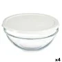 Lancheira Redonda com Tampa Chefs Branco 1,7 L 21 x 9 x 21 cm (4 Unidades) de Pasabahce, Armazenamento de alimentos - Ref: S3...