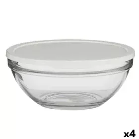 Porta Pranzo Rotondo con Coperchio Chefs Bianco 2,5 L 23,7 x 10,1 x 23,7 cm (4 Unità) di Pasabahce, Conservazione di alimenti...