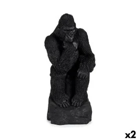 Figurine Décorative Gorille Noir 20 x 45 x 20 cm (2 Unités) de Gift Decor, Objets de décoration - Réf : S3625896, Prix : 56,1...