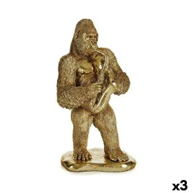 Figurine Décorative Gorille Saxophone Doré 18,5 x 38,8 x 22 cm (3 Unités) de Gift Decor, Objets de décoration - Réf : S362590...