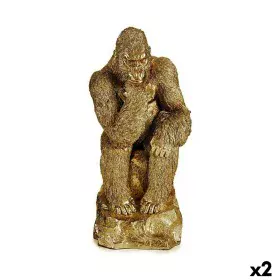 Figura Decorativa Gorila Dourado 20,5 x 47 x 23,5 cm (2 Unidades) de Gift Decor, Adornos - Ref: S3625902, Preço: 56,10 €, Des...