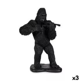 Figura Decorativa Gorila Violín Negro 17 x 41 x 30 cm (3 Unidades) de Gift Decor, Adornos - Ref: S3625906, Precio: 61,94 €, D...