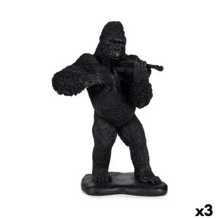 Decorative Figure Gorilla Violin Black 17 x 41 x 30 cm (3 Units) by Gift Decor, Ornaments - Ref: S3625906, Price: 60,73 €, Di...