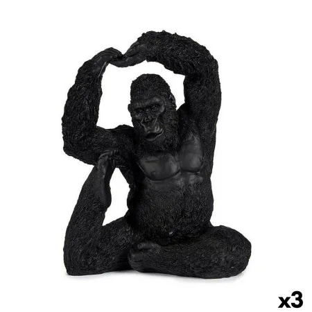 Figurine Décorative Yoga Gorille Noir 15,2 x 31,5 x 26,5 cm (3 Unités) de Gift Decor, Objets de décoration - Réf : S3625917, ...