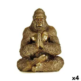 Figura Decorativa Yoga Gorila Dorado 16 x 27,5 x 22 cm (4 Unidades) de Gift Decor, Adornos - Ref: S3625922, Precio: 50,72 €, ...