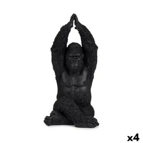 Decorative Figure Gorilla Yoga Black 18 x 36,5 x 19,5 cm (4 Units) by Gift Decor, Ornaments - Ref: S3625935, Price: 49,72 €, ...