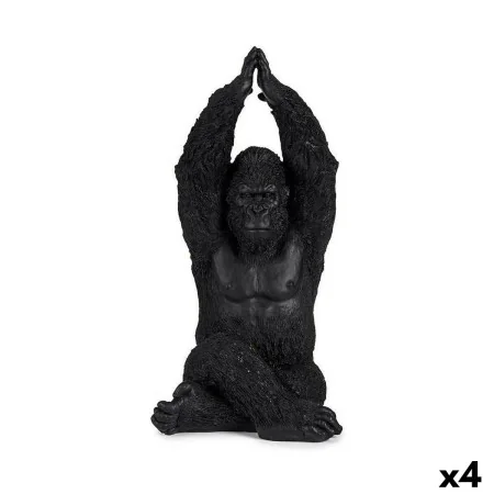 Figura Decorativa Gorila Yoga Negro 18 x 36,5 x 19,5 cm (4 Unidades) de Gift Decor, Adornos - Ref: S3625935, Precio: 49,72 €,...