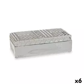 Box-Schmuckkästchen Silberfarben aus Keramik 10,2 x 6,3 x 20,5 cm (6 Stück) von Gift Decor, Schmuckkästen - Ref: S3625955, Pr...