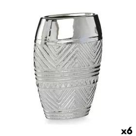 Vaso Largura do produto Prateado Cerâmica 9,5 x 26,5 x 19,5 cm (6 Unidades) de Gift Decor, Jarrões - Ref: S3625956, Preço: 47...