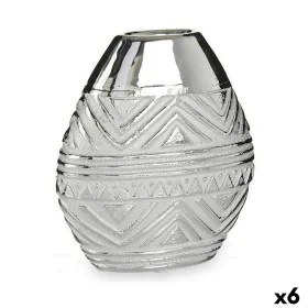 Vase Width Silver Ceramic 8 x 19,5 x 17,5 cm (6 Units) by Gift Decor, Vases - Ref: S3625964, Price: 33,48 €, Discount: %