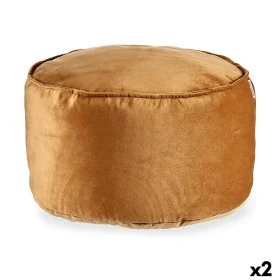 Pouf Velours Beige 60 x 39 x 60 cm (2 Unités) de Gift Decor, Fauteuils poire - Réf : S3625985, Prix : 46,73 €, Remise : %