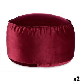 Pouf Velours Bordeaux 60 x 39 x 60 cm (2 Unités) de Gift Decor, Fauteuils poire - Réf : S3625986, Prix : 46,73 €, Remise : %