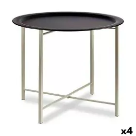 Table d'appoint Blanc Noir Métal 62 x 48,5 x 62 cm (4 Unités) de Gift Decor, Tables - Réf : S3625990, Prix : 127,51 €, Remise...