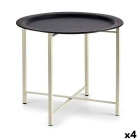 Mesa de apoio Branco Preto Metal 52 x 44 x 52 cm (4 Unidades) de Gift Decor, Jogos de móveis - Ref: S3625991, Preço: 81,40 €,...