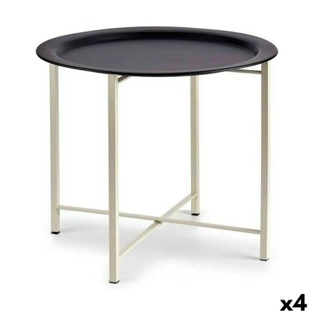 Table d'appoint Blanc Noir Métal 52 x 44 x 52 cm (4 Unités) de Gift Decor, Tables - Réf : S3625991, Prix : 89,87 €, Remise : %