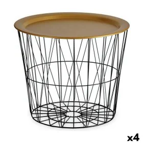 Mesa auxiliar Negro Dorado Metal 52 x 40 x 52 cm (4 Unidades) de Gift Decor, Mesas - Ref: S3625993, Precio: 152,33 €, Descuen...