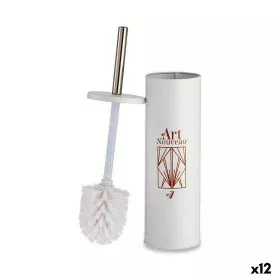 Brosse de salle de wc Art Nouveau Blanc Bronze Acier Plastique 9,5 x 37,5 x 9,5 cm (12 Unités) de Berilo, Accessoires pour wc...