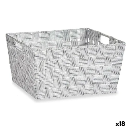 Cesta Multiusos Blanco Tela 30,4 x 14 x 20 cm (18 Unidades) de Kipit, Cubos de almacenaje sin tapa - Ref: S3626042, Precio: 5...