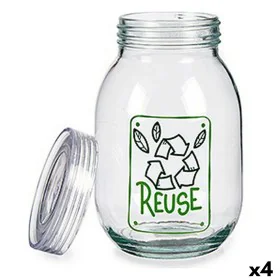 Bote Reuse Vidro Transparente 1,8 L 13 x 20,8 x 13 cm (4 Unidades) de Vivalto, Armazenamento de alimentos - Ref: S3626043, Pr...