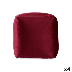 Pouffe Velvet Maroon 30 x 30 x 30 cm (4 Units) by Gift Decor, Bean Bags - Ref: S3626069, Price: 41,08 €, Discount: %