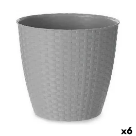 Vaso Stefanplast Cinzento Plástico 24 x 22,3 x 24 cm (6 Unidades) de Stefanplast, Vasos para flores - Ref: S3626125, Preço: 2...