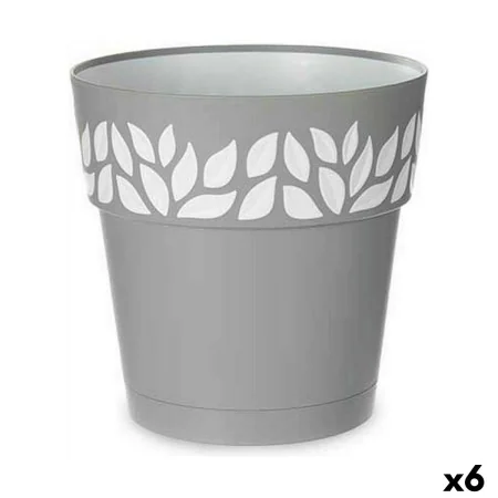 Vaso Autoirrigável Stefanplast Cloe Cinzento Plástico 25 x 25 x 25 cm (6 Unidades) de Stefanplast, Vasos para flores - Ref: S...