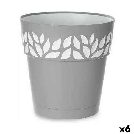 Self-watering flowerpot Stefanplast Cloe Grey Plastic 29 x 29 x 29 cm (6 Units) by Stefanplast, Flower Pots - Ref: S3626136, ...