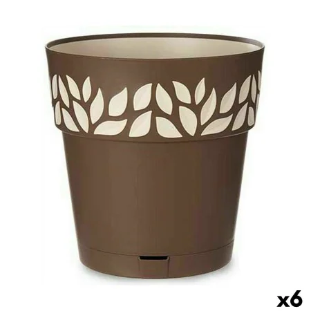 Vaso Autoirrigável Stefanplast Cloe Castanho Plástico 29 x 29 x 29 cm (6 Unidades) de Stefanplast, Vasos para flores - Ref: S...