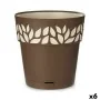 Self-watering flowerpot Stefanplast Cloe Brown Plastic 29 x 29 x 29 cm (6 Units) by Stefanplast, Flower Pots - Ref: S3626137,...