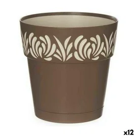 Self-watering flowerpot Stefanplast Gaia Brown Plastic 15 x 15 x 15 cm (12 Units) by Stefanplast, Flower Pots - Ref: S3626145...