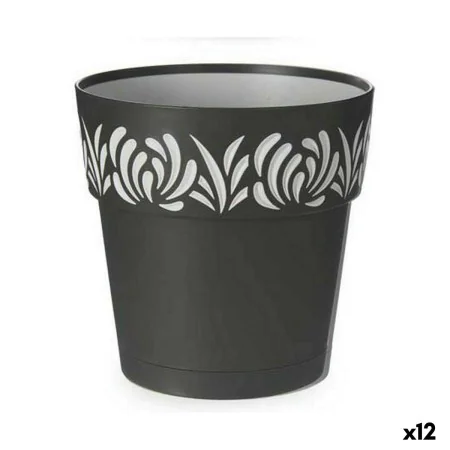 Pot auto-arrosant Stefanplast Gaia Anthracite Plastique 19 x 19 x 19 cm (12 Unités) de Stefanplast, Pots de fleurs - Réf : S3...