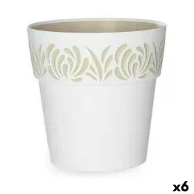 Self-watering flowerpot Stefanplast Gaia White Plastic 25 x 25 x 25 cm (6 Units) by Stefanplast, Flower Pots - Ref: S3626150,...